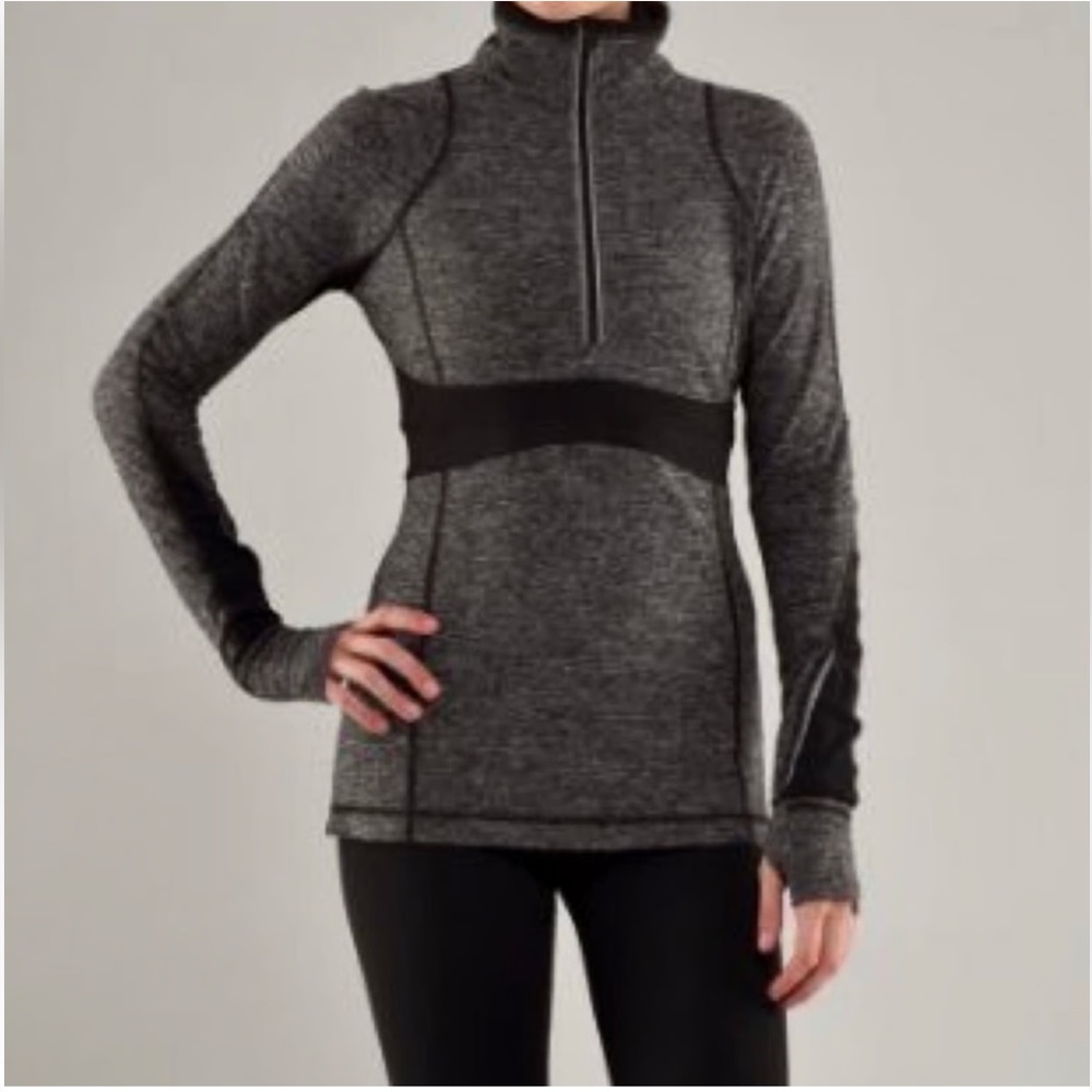 Lululemon Pullover Run Full Tilt Women’s size 4 Grey Half Zip